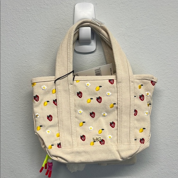 Madden Girl | Lemon & Strawberry Mini Tote w/ Bag Charms, Wristlet & Crossbody - Picture 8 of 10